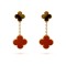 Magic Alhambra earrings 2 motifs Carnelian Tiger eye Yellow gold