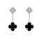 Magic Alhambra earrings 2 motifs Diamond Onyx White gold