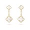 Magic Alhambra earrings 2 motifs Mother-of-pearl Yellow gold