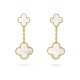 Magic Alhambra earrings 2 motifs Mother-of-pearl Yellow gold