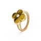 Vintage Alhambra ring 1-Diamond Tiger eye Yellow gold