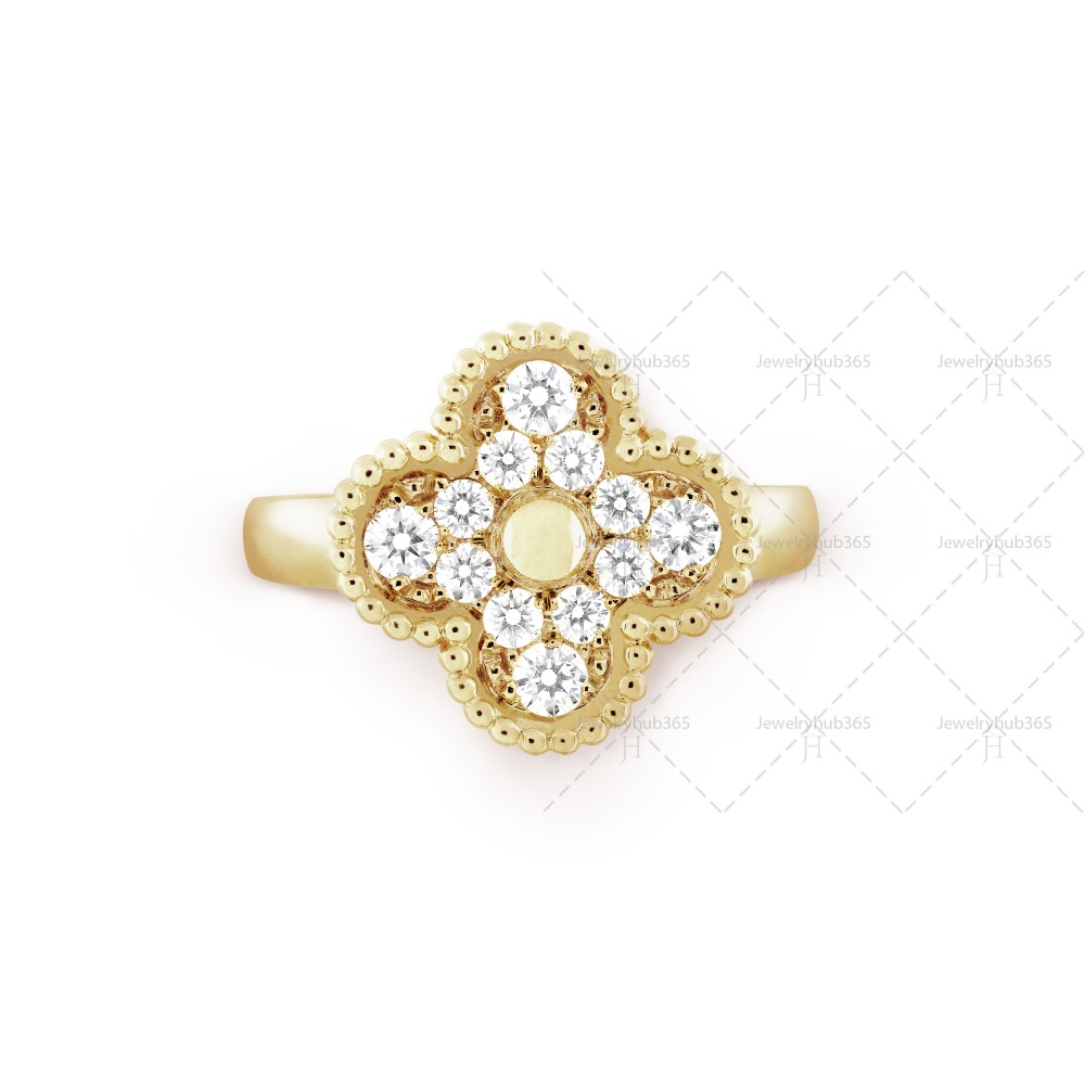 Vintage Alhambra ring 12-Diamond Yellow gold