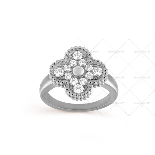 Vintage Alhambra ring 12-Diamond White gold