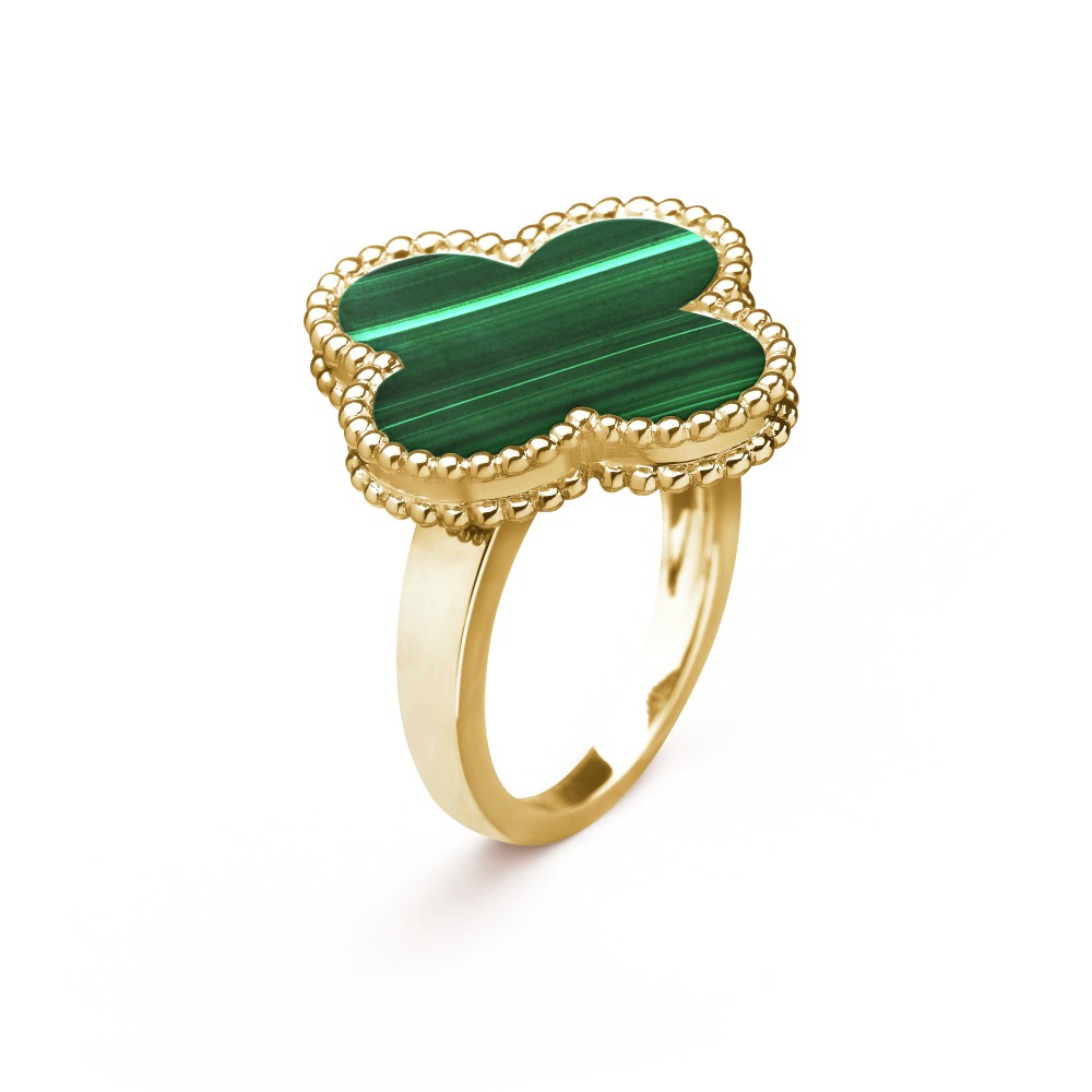 Magic Alhambra ring Malachite Yellow gold