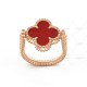 Vintage Alhambra reversible ring 1-Diamond Carnelian Rose gold