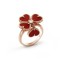 Sweet Alhambra effeuillage ring 1-Diamond Carnelian Rose gold