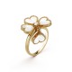 Sweet Alhambra effeuillage ring 1-Diamond Mother-of-pearl Yellow gold