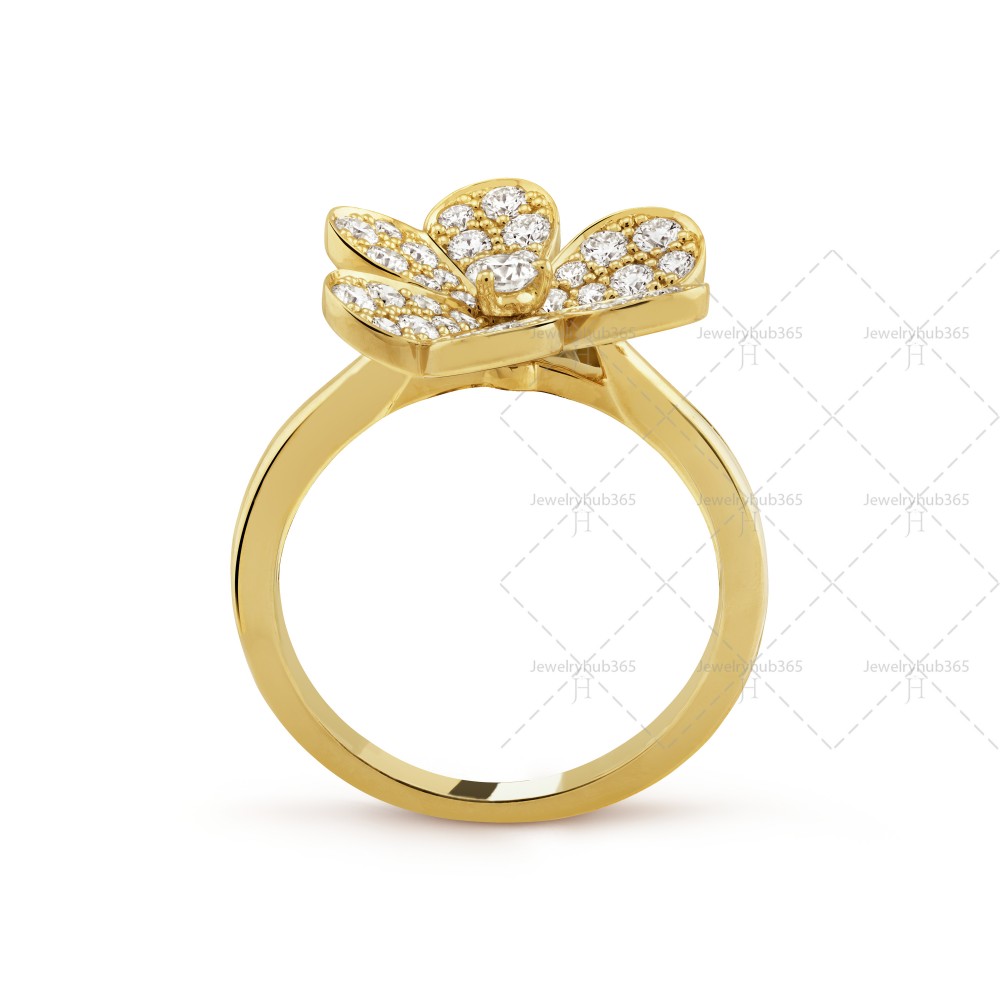 Frivole ring small model 1 motifs 43-Diamond Yellow gold