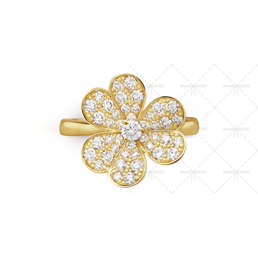 Frivole ring small model 1 motifs 43-Diamond Yellow gold