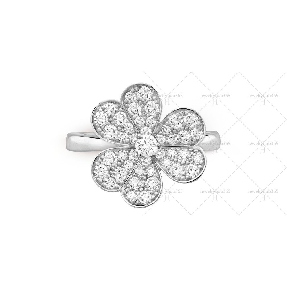 Frivole ring small model 1 motifs 43-Diamond White gold