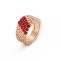 Perlée couleurs 5 rows ring Ruby Rose gold