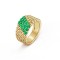 Perlée couleurs 5 rows ring Emerald Yellow gold