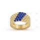 Perlée couleurs 5 rows ring Sapphire Yellow gold