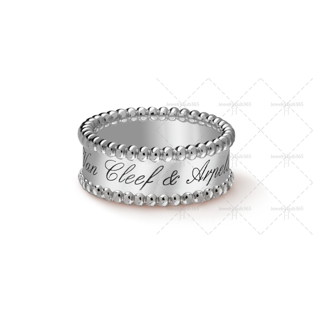 Perlée signature ring White gold