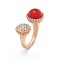 Perlée couleurs Between the Finger ring Diamond Carnelian Rose gold