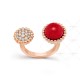 Perlée couleurs Between the Finger ring Diamond Carnelian Rose gold