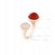 Perlée couleurs Between the Finger ring Diamond Carnelian Rose gold