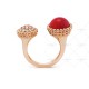 Perlée couleurs Between the Finger ring Diamond Carnelian Rose gold