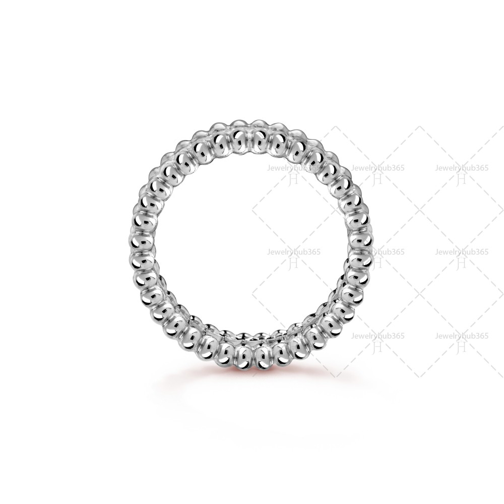 Perlée diamonds 1 row ring Diamond White gold