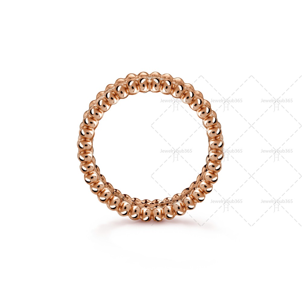 Perlée diamonds 1 row ring Diamond Rose gold