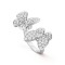 Two Butterfly Between the Finger ring Diamond White gold