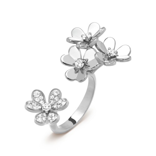 Frivole Between the Finger ring 4 motifs Diamond White gold