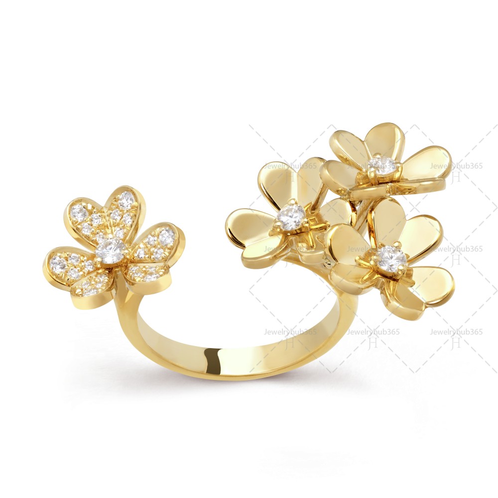 Frivole Between the Finger ring 4 motifs Diamond Yellow gold