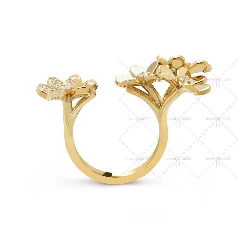 Frivole Between the Finger ring 4 motifs Diamond Yellow gold